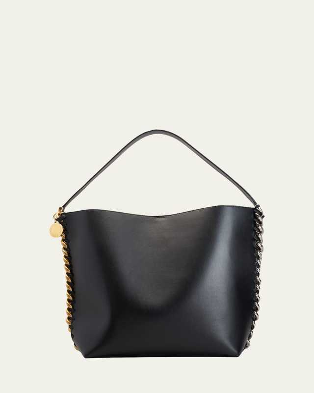 Frayme Two-Tone Chain Vegan Leather Tote Bag